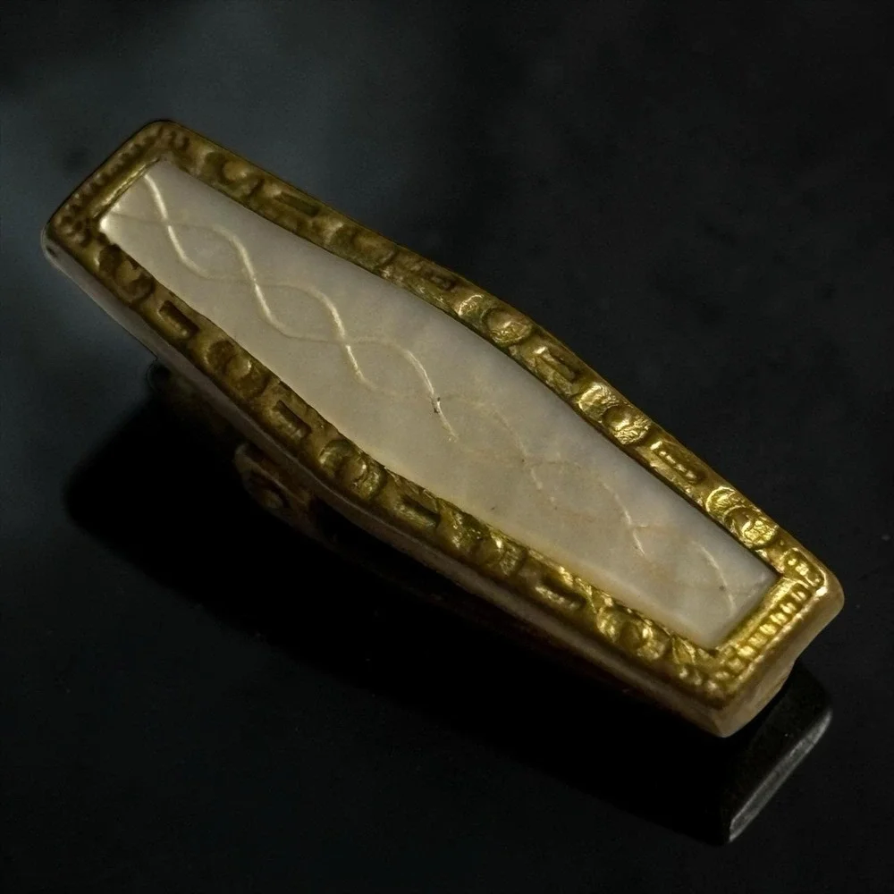 Mother Of Pearl Lingerie Tie Clip Clasp Vintage Victorian Edwardian Art Deco MOP